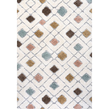 Astrid Retro Trellis High-low Area Rug